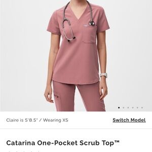 Figs medium Catarina mauve one pocket scrub top
